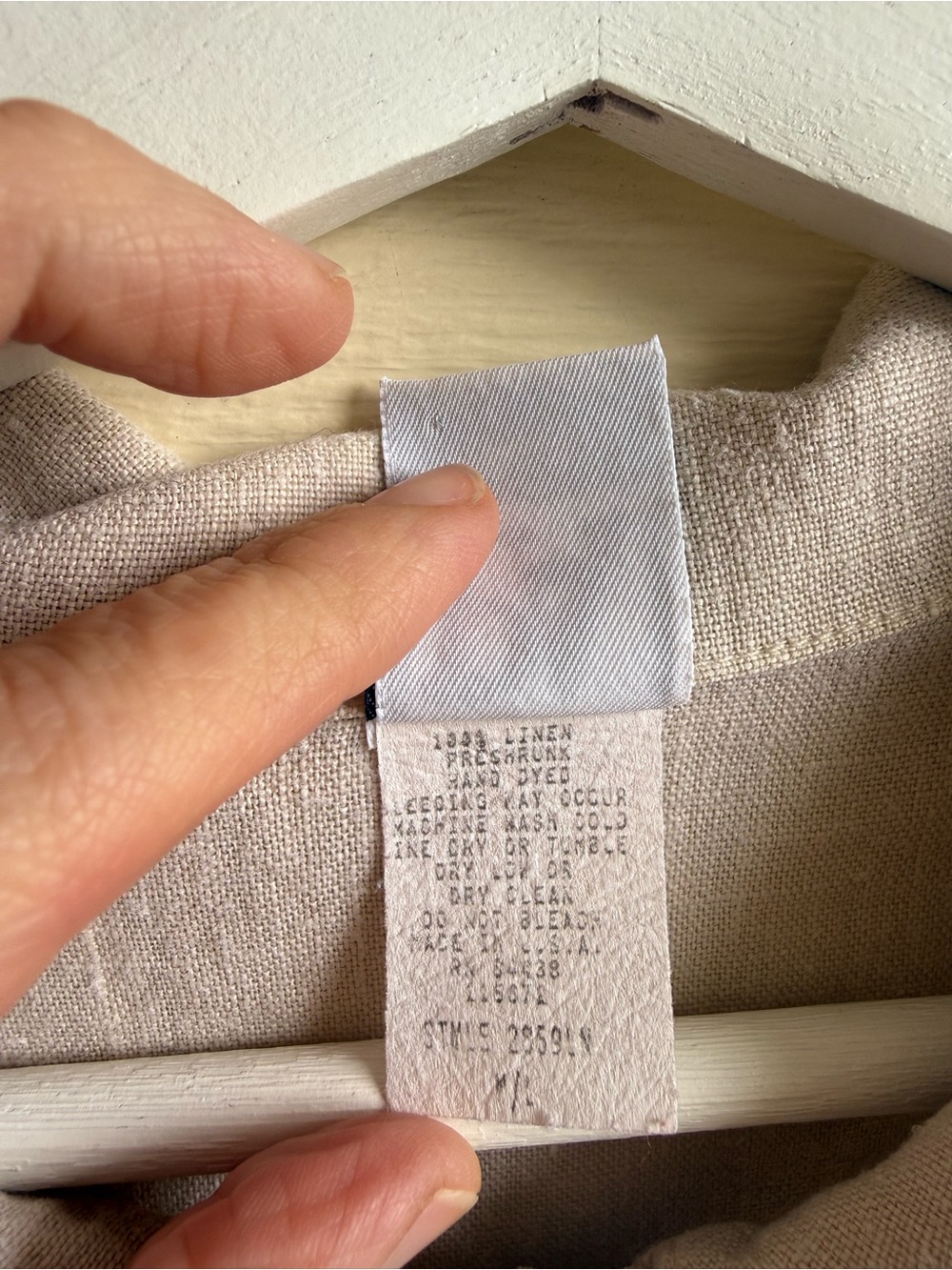 PA Company Light Taupe Button Front 100% Linen Jacket size M/L - Picture 7 of 7